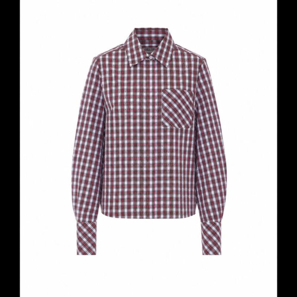 Essentiel Antwerp Women Kalmia Checked Shirt With Rhinestone Decorations